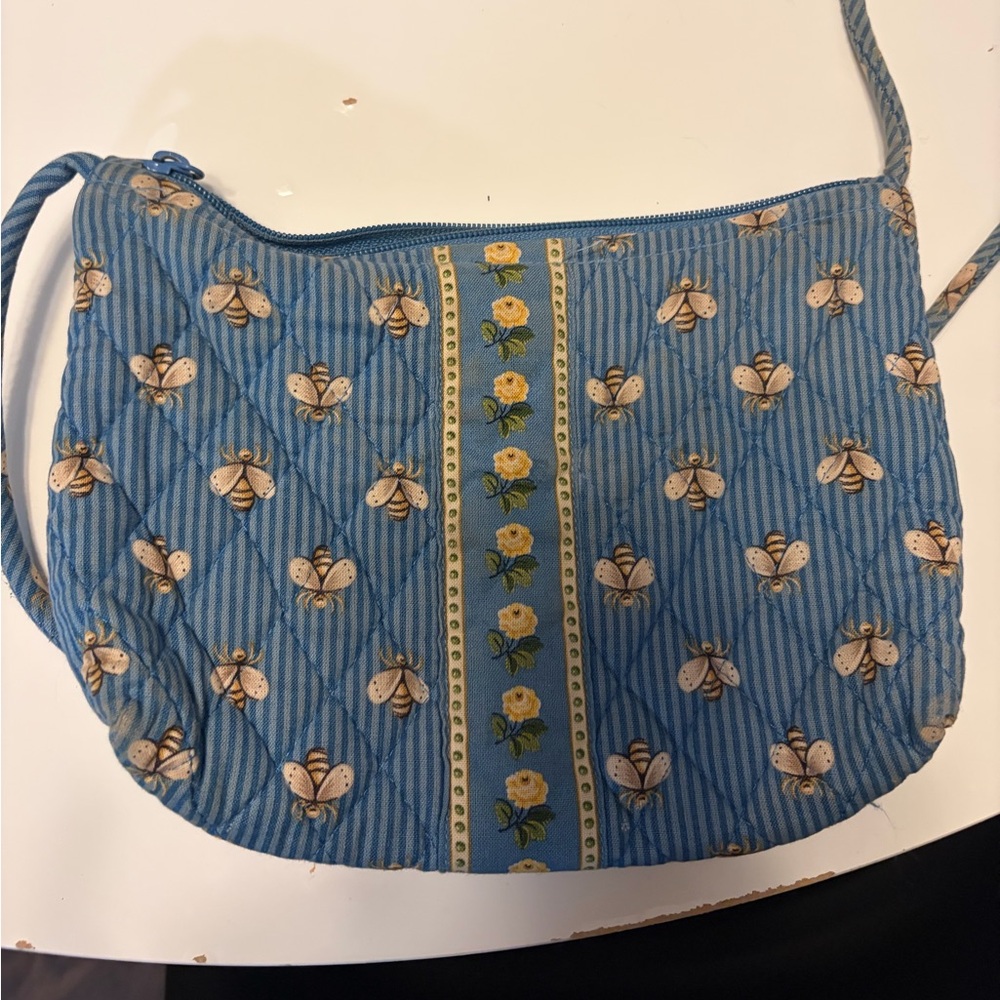 Vera Bradley Vintage Bee Zip Crossbody Purse Retired Pattern